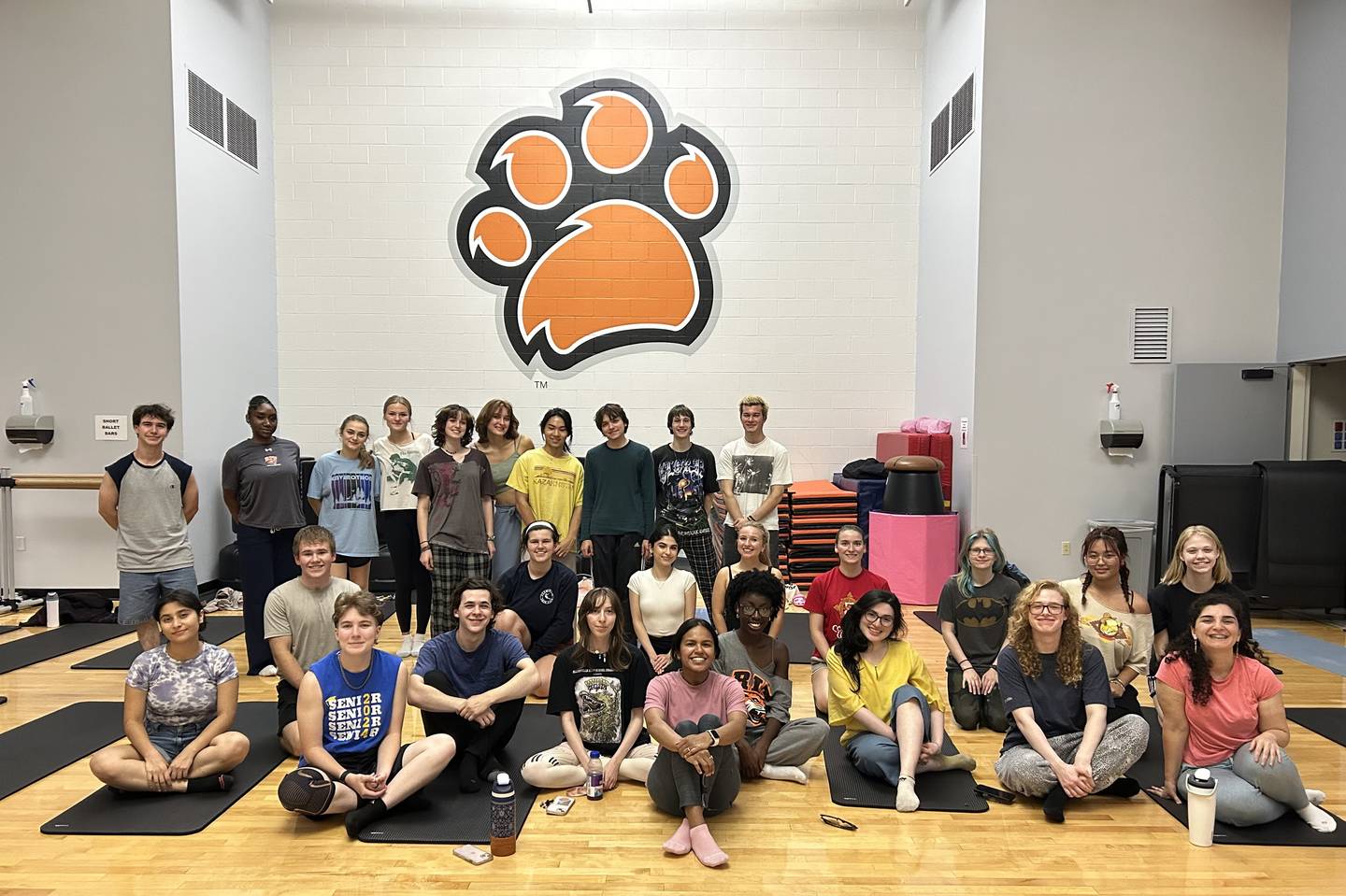 Reetu with students after a power yoga session at RIT